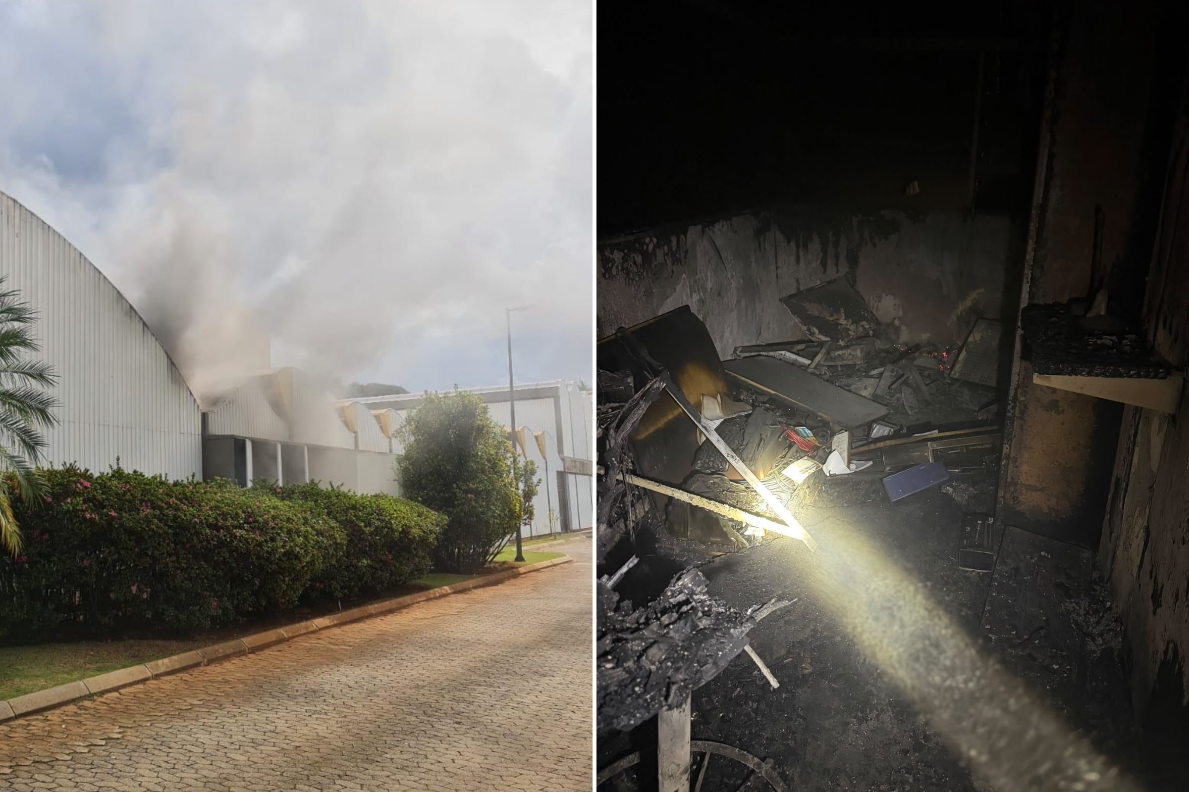 Curto-circuito causa incêndio em auditório de hospital na Gameleira, em BH