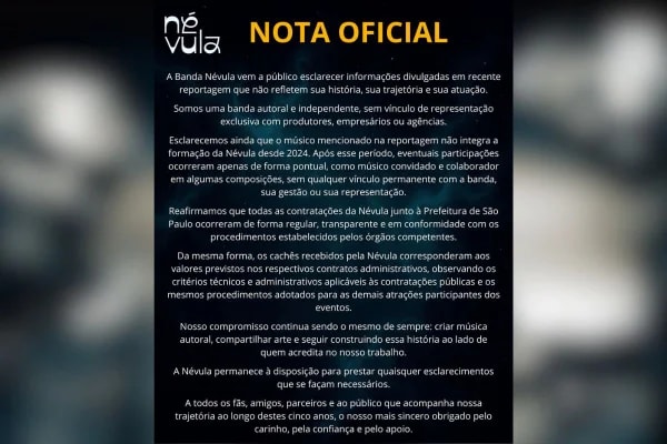 Banda de cachê milionário de SP nega vínculo com servidor da Fazenda