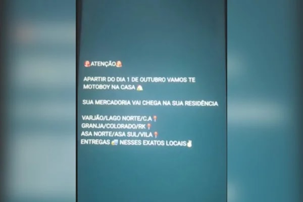 Responsável pelo "Disk Erva, "Motoboy da Maconha" é preso no Varjão